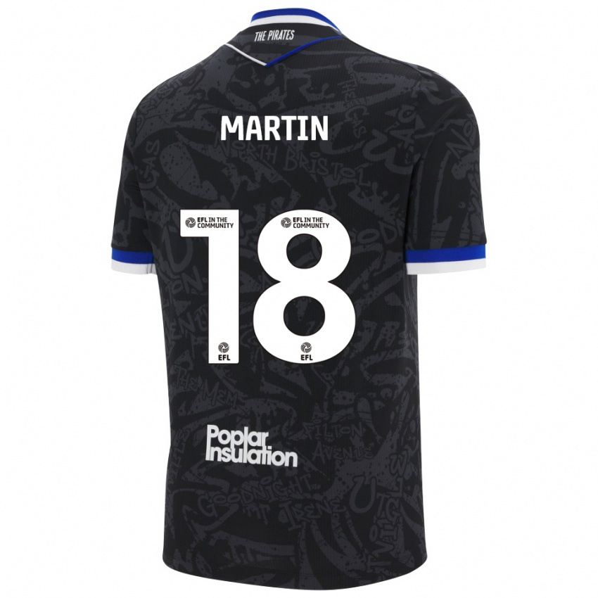 ילדים Chris Martin #18 שחור לבן הרחק ג'רזי 2025/26 חולצה קצרה