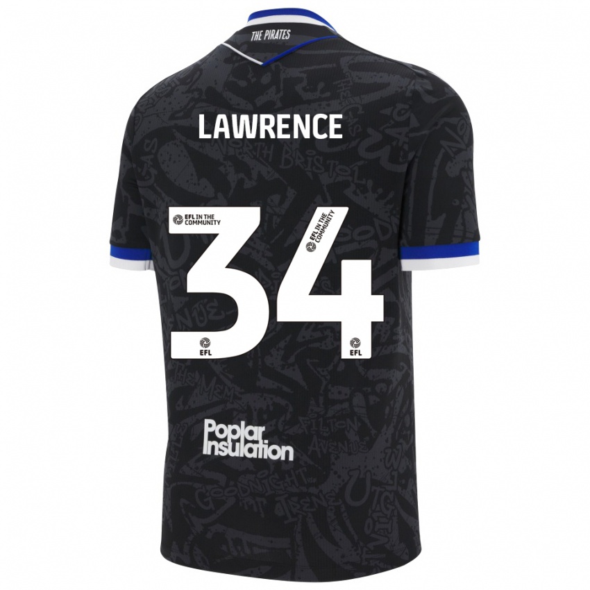 ילדים ג׳רי לורנס #34 שחור לבן הרחק ג'רזי 2025/26 חולצה קצרה