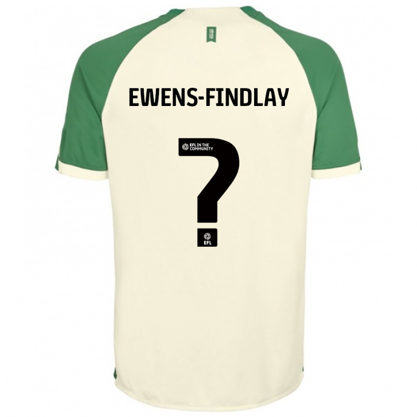 ילדים Ty Ewens-Findlay #0 לבן שמנת ירוק הרחק ג'רזי 2025/26 חולצה קצרה