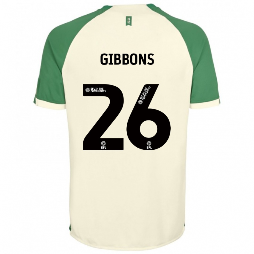 ילדים ג'יימס גיבונס #26 לבן שמנת ירוק הרחק ג'רזי 2025/26 חולצה קצרה