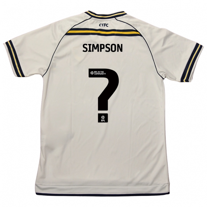 ילדים Jay Simpson #0 לבן כחול נייבי הרחק ג'רזי 2025/26 חולצה קצרה