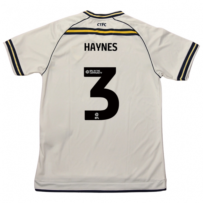 ילדים ראיין היינס #3 לבן כחול נייבי הרחק ג'רזי 2025/26 חולצה קצרה