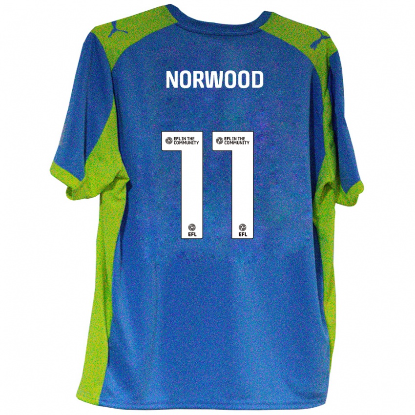 ילדים יימס נורווד #11 תכלת צהוב הרחק ג'רזי 2025/26 חולצה קצרה