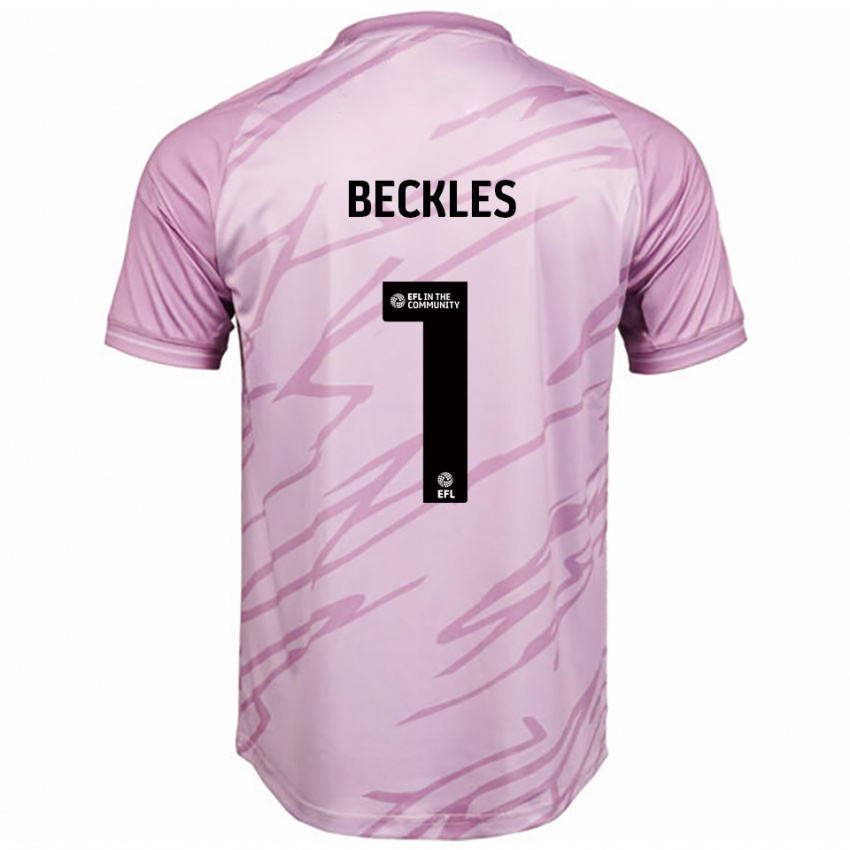 ילדים Frankie Beckles #1 ורוד שחור הרחק ג'רזי 2025/26 חולצה קצרה
