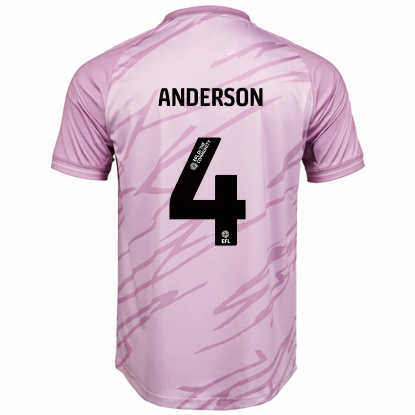 ילדים Tom Anderson #4 ורוד שחור הרחק ג'רזי 2025/26 חולצה קצרה