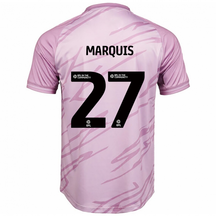 ילדים ג'ון מרקיז #27 ורוד שחור הרחק ג'רזי 2025/26 חולצה קצרה