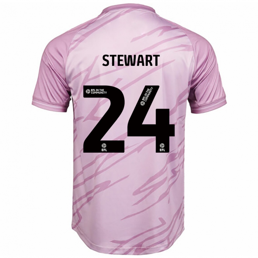 ילדים קאלום סטיוארט #24 ורוד שחור הרחק ג'רזי 2025/26 חולצה קצרה