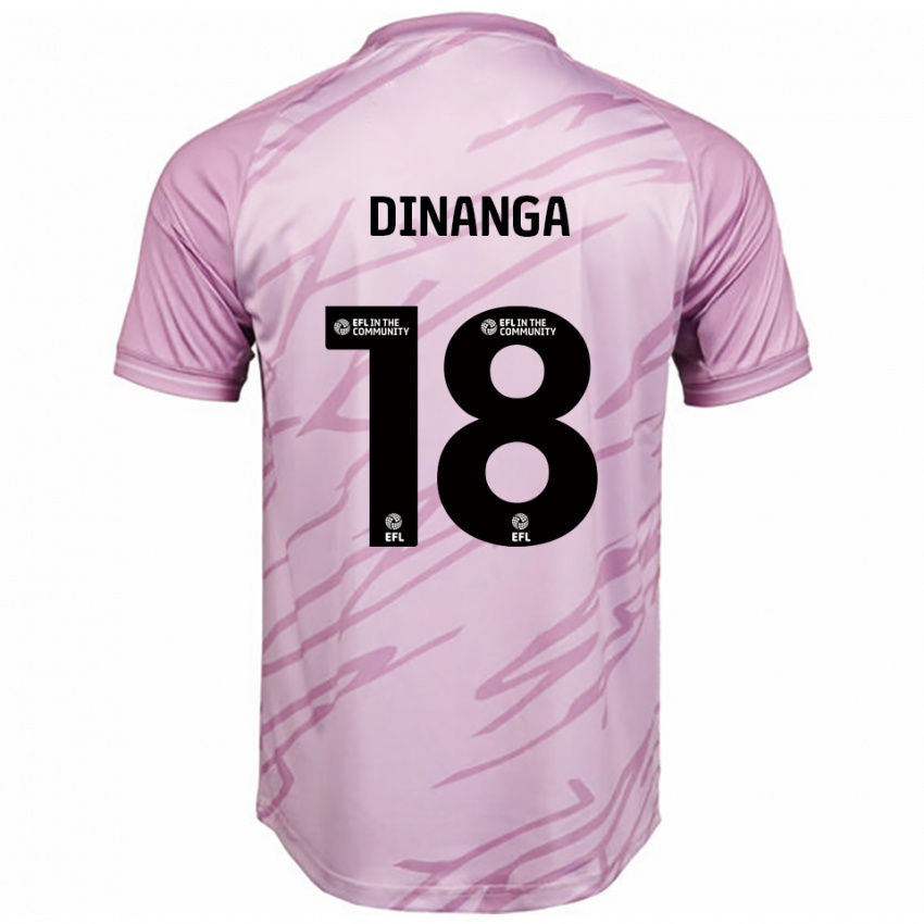 ילדים Ricardo Dinanga #18 ורוד שחור הרחק ג'רזי 2025/26 חולצה קצרה