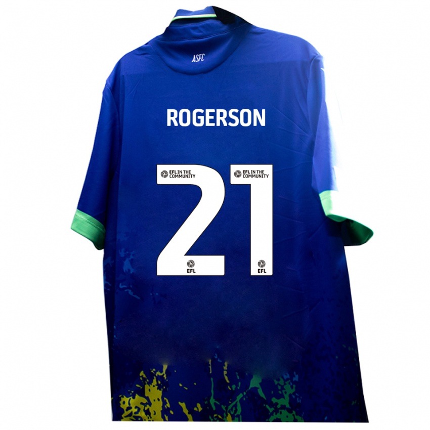 ילדים James Rogerson #21 כחול צהוב הרחק ג'רזי 2025/26 חולצה קצרה