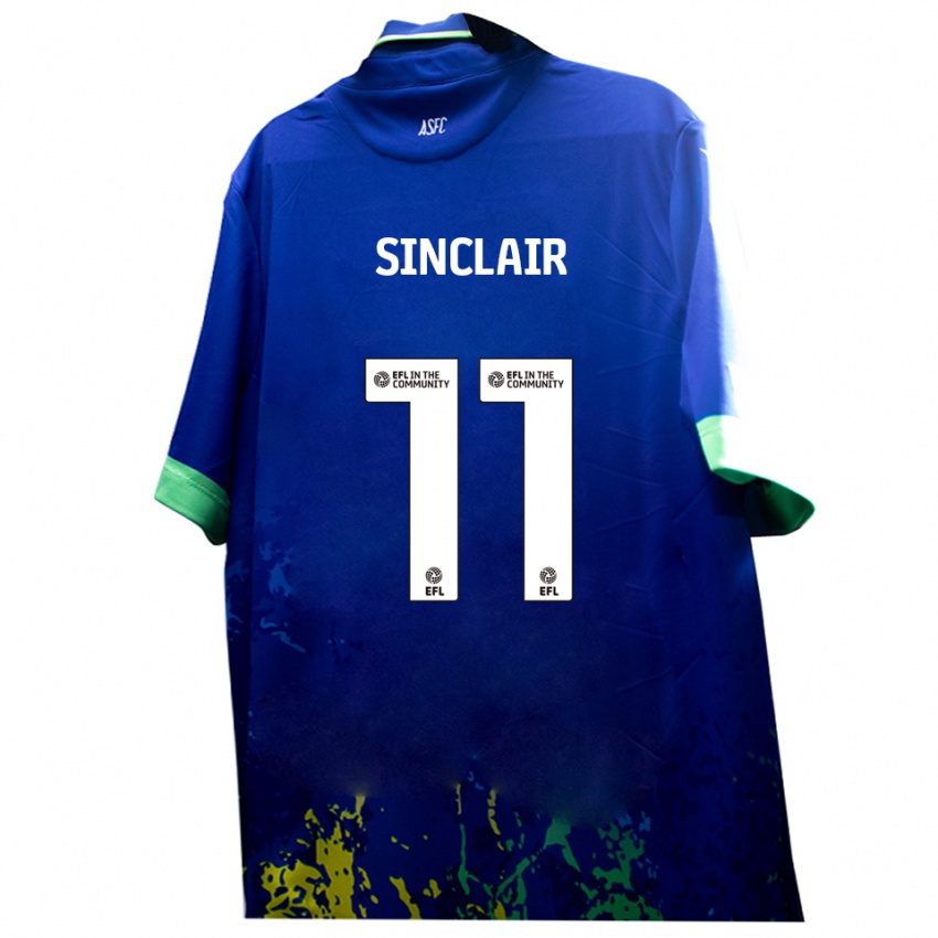 ילדים איזק סינקלייר #11 כחול צהוב הרחק ג'רזי 2025/26 חולצה קצרה