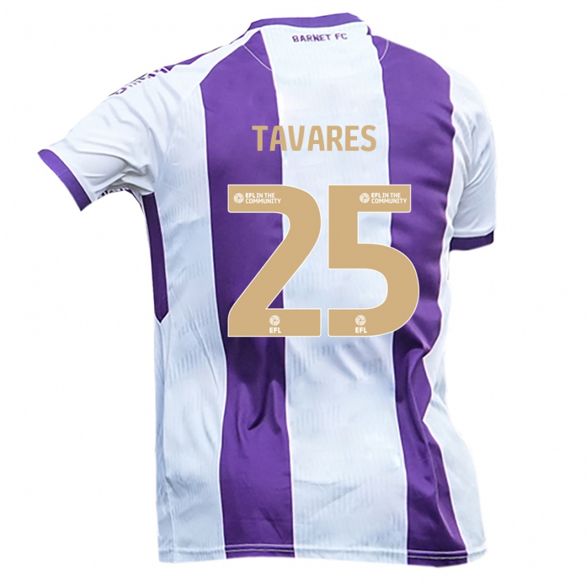 ילדים ניקולה טבארס #25 לבן סגול הרחק ג'רזי 2025/26 חולצה קצרה