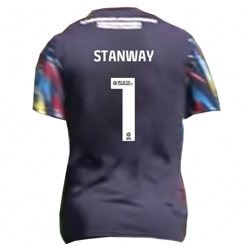 ילדים Wyll Stanway #1 כחול נייבי צהוב אדום הרחק ג'רזי 2025/26 חולצה קצרה