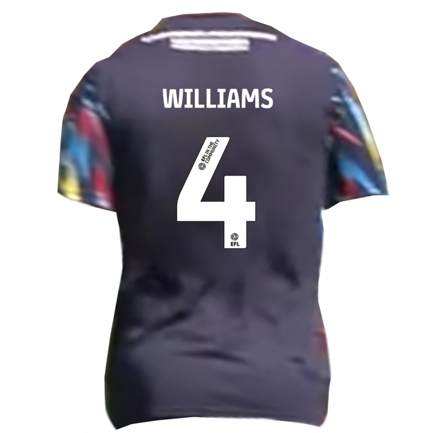 ילדים ג'ורדן וויליאמס #4 כחול נייבי צהוב אדום הרחק ג'רזי 2025/26 חולצה קצרה