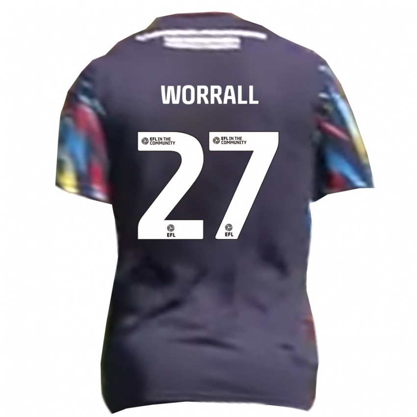 ילדים דייוויד וורל #27 כחול נייבי צהוב אדום הרחק ג'רזי 2025/26 חולצה קצרה