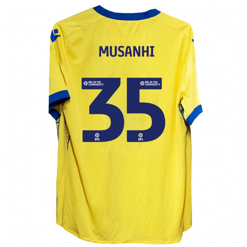 ילדים Kurai Musanhi #35 צהוב כחול הרחק ג'רזי 2025/26 חולצה קצרה