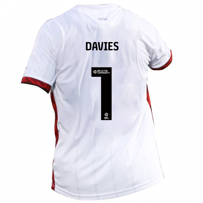 ילדים הארווי דייוויס #1 לבן אדום שחור הרחק ג'רזי 2025/26 חולצה קצרה