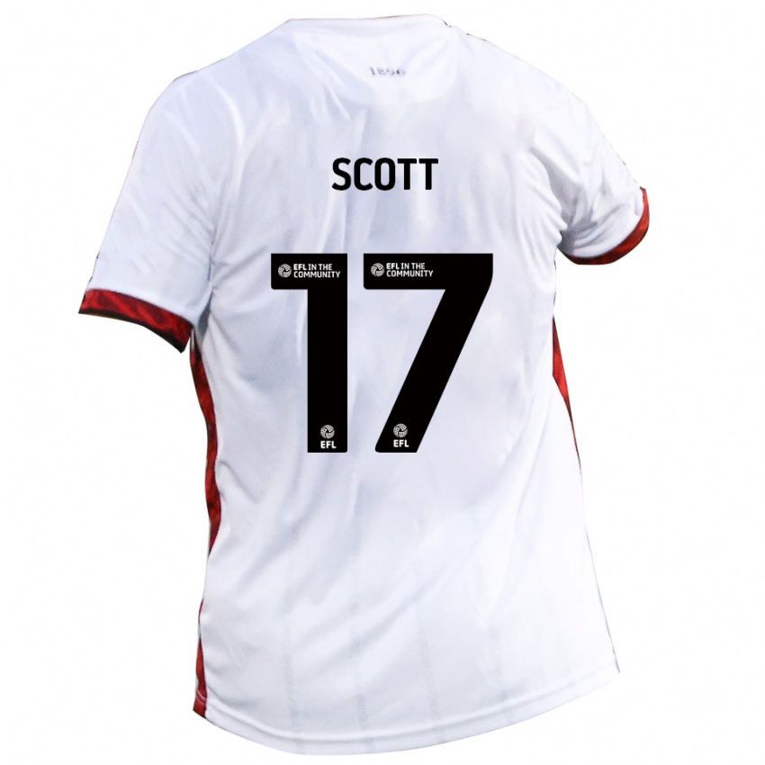 ילדים קייל סקוט #17 לבן אדום שחור הרחק ג'רזי 2025/26 חולצה קצרה