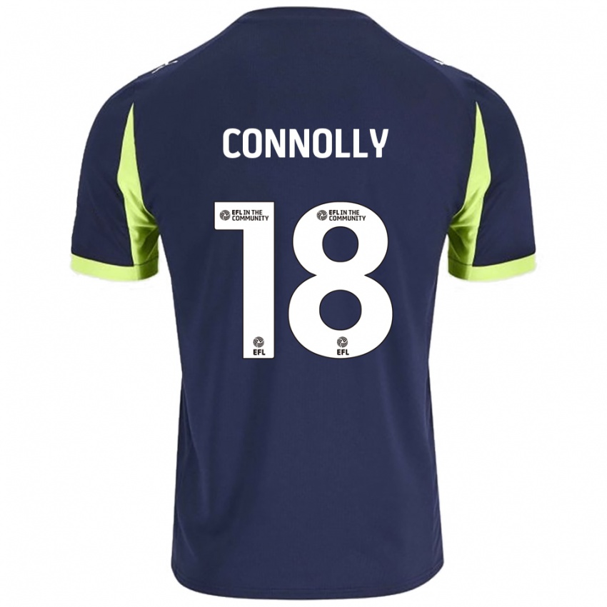 ילדים James Connolly #18 כחול נייבי ירוק זוהר הרחק ג'רזי 2025/26 חולצה קצרה
