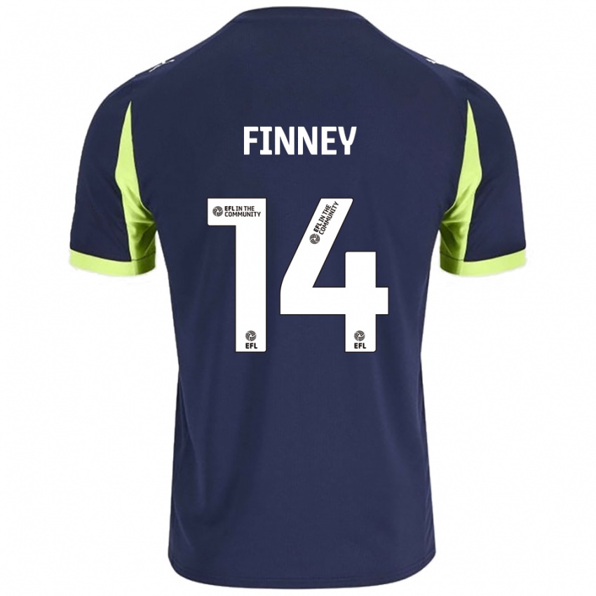 ילדים צ'ארלי פיני #14 כחול נייבי ירוק זוהר הרחק ג'רזי 2025/26 חולצה קצרה