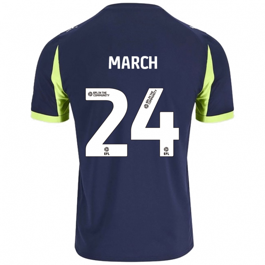 ילדים ג'וש מארץ' #24 כחול נייבי ירוק זוהר הרחק ג'רזי 2025/26 חולצה קצרה