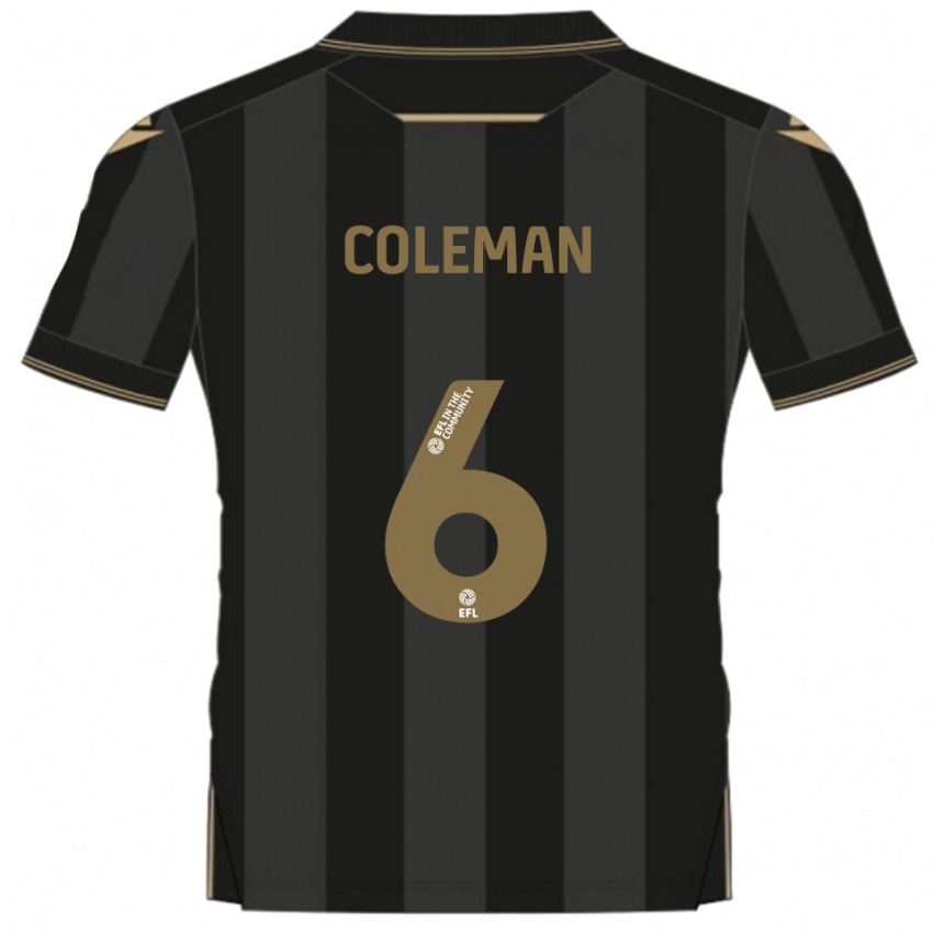 ילדים אית'ן קולמן #6 שחור זהב הרחק ג'רזי 2025/26 חולצה קצרה