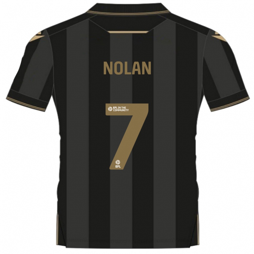 ילדים ג'ק נולאן #7 שחור זהב הרחק ג'רזי 2025/26 חולצה קצרה