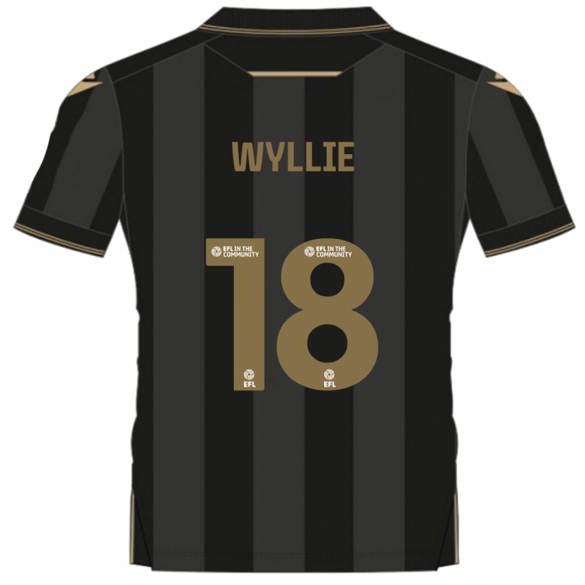 ילדים מרקוס וילייה #18 שחור זהב הרחק ג'רזי 2025/26 חולצה קצרה