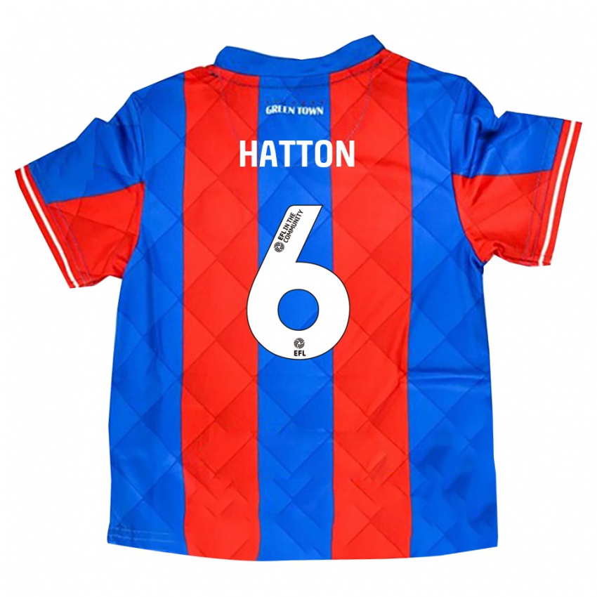 ילדים Charlie Hatton #6 כחול אדום לבן הרחק ג'רזי 2025/26 חולצה קצרה