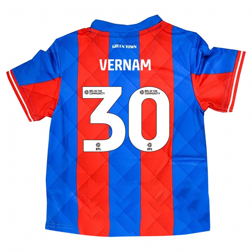 ילדים צ'ארלס ורנם #30 כחול אדום לבן הרחק ג'רזי 2025/26 חולצה קצרה