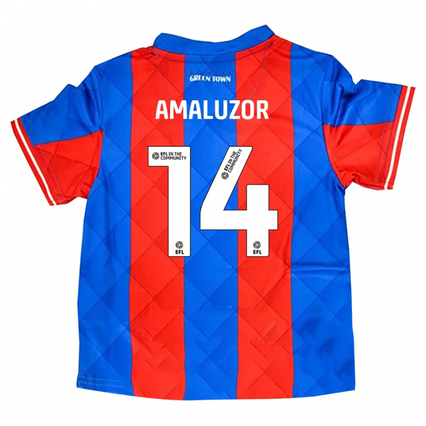 ילדים Justin Amaluzor #14 כחול אדום לבן הרחק ג'רזי 2025/26 חולצה קצרה