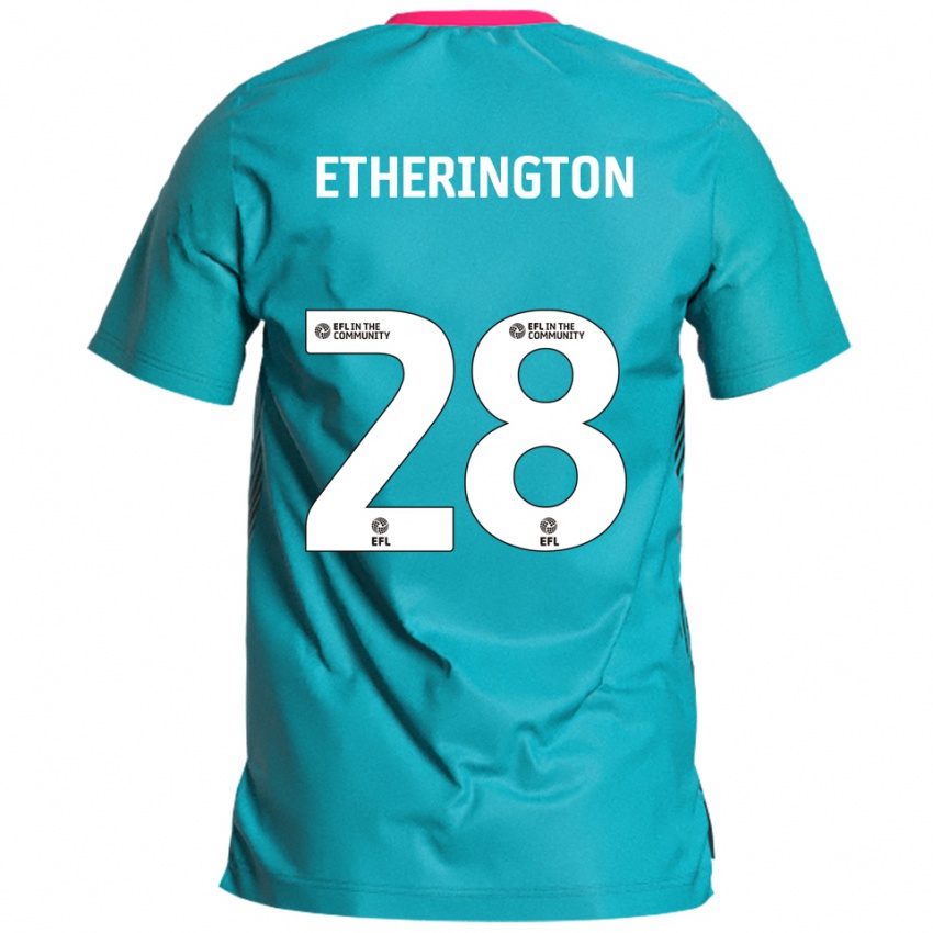 ילדים מרקוס ג׳יימס אטרינגטון #28 תכלת ורוד הרחק ג'רזי 2025/26 חולצה קצרה