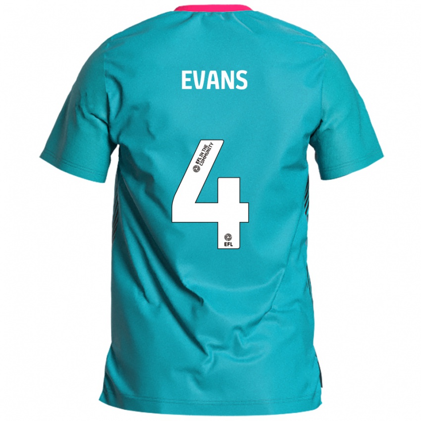 ילדים Jack Evans #4 תכלת ורוד הרחק ג'רזי 2025/26 חולצה קצרה