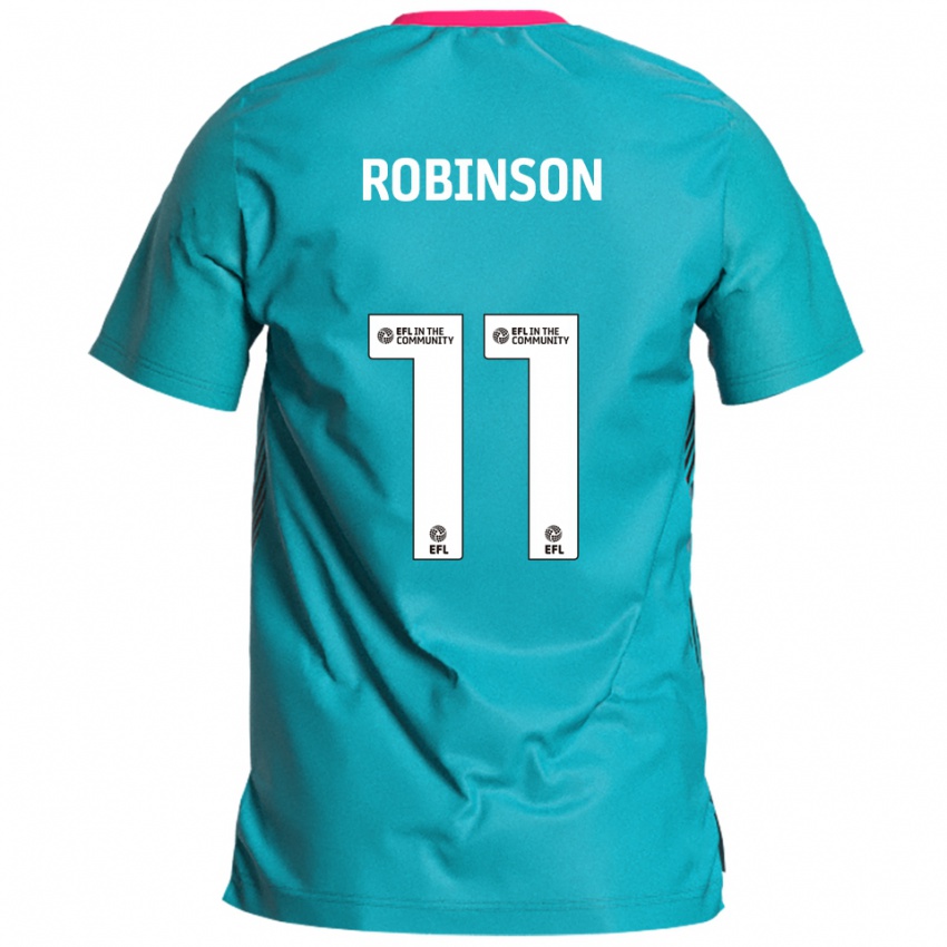 ילדים Oli Robinson #11 תכלת ורוד הרחק ג'רזי 2025/26 חולצה קצרה