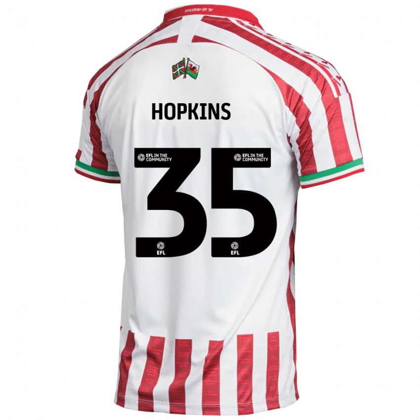 ילדים Bailey Hopkins #35 אדום לבן הרחק ג'רזי 2025/26 חולצה קצרה