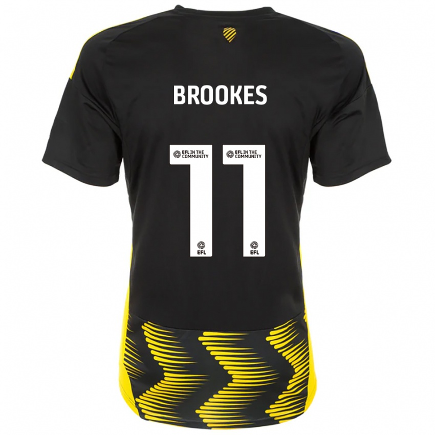 ילדים Evie Brookes #11 שחור צהוב הרחק ג'רזי 2025/26 חולצה קצרה