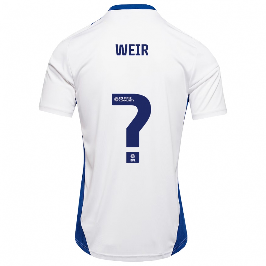 ילדים Taye Weir #0 לבן כחול הרחק ג'רזי 2025/26 חולצה קצרה