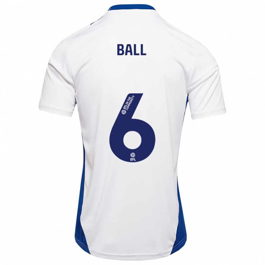 ילדים James Ball #6 לבן כחול הרחק ג'רזי 2025/26 חולצה קצרה