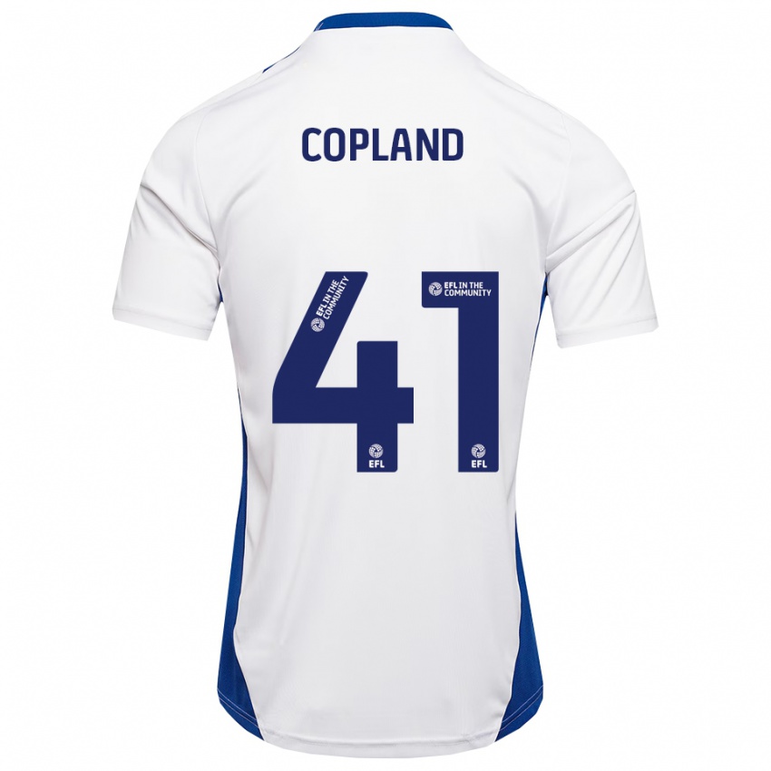 ילדים Jack Copland #41 לבן כחול הרחק ג'רזי 2025/26 חולצה קצרה