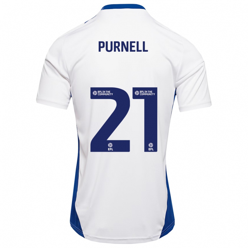 ילדים Grace Purnell #21 לבן כחול הרחק ג'רזי 2025/26 חולצה קצרה