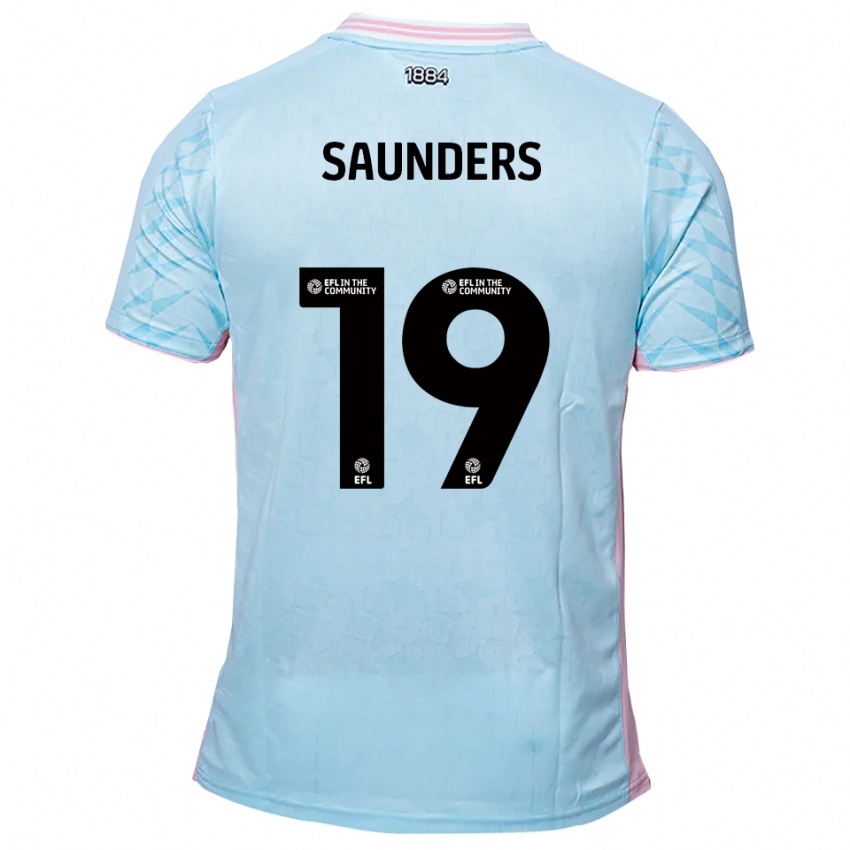 ילדים הארווי סונדרס #19 תכלת ורוד הרחק ג'רזי 2025/26 חולצה קצרה