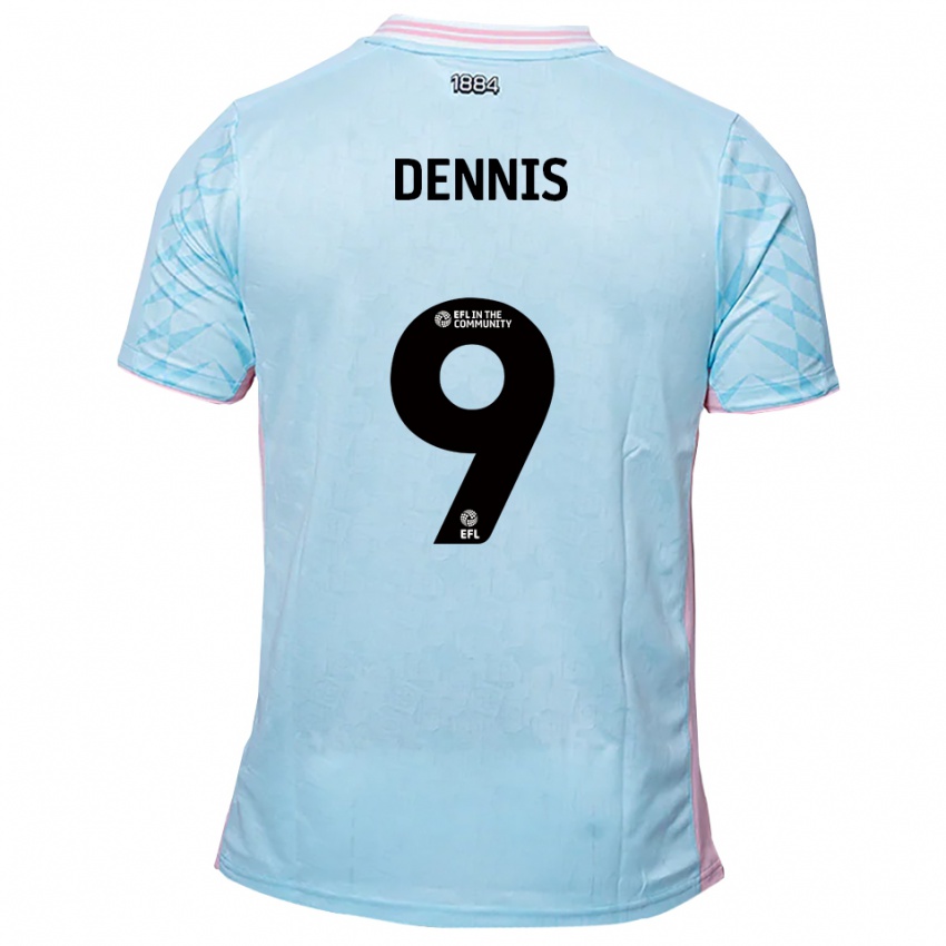 ילדים כריסטיאן דניס #9 תכלת ורוד הרחק ג'רזי 2025/26 חולצה קצרה