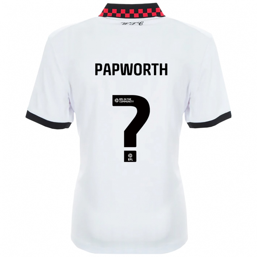 ילדים Imogen Papworth #0 לבן שחור הרחק ג'רזי 2025/26 חולצה קצרה