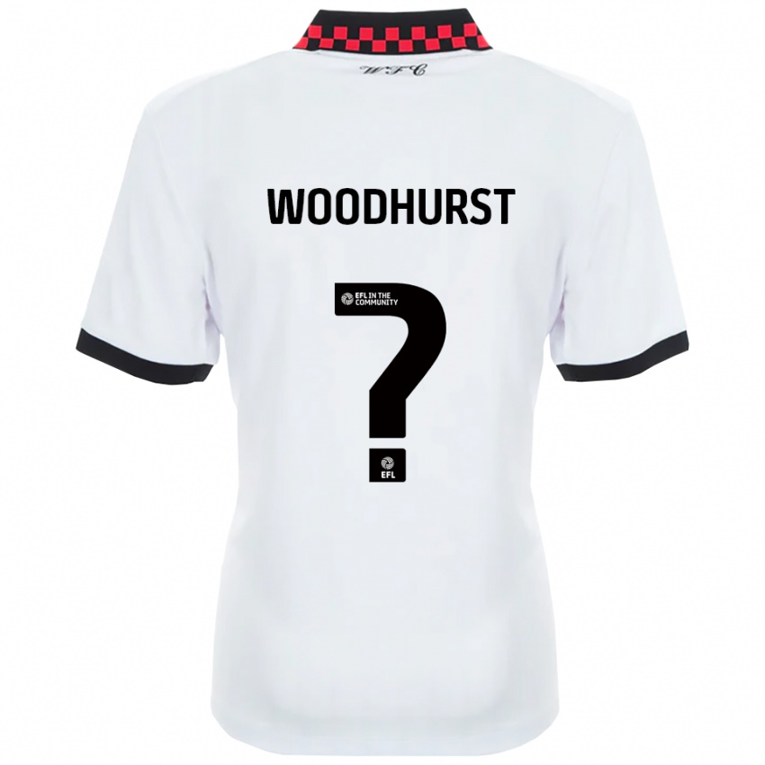 ילדים Gurj Woodhurst #0 לבן שחור הרחק ג'רזי 2025/26 חולצה קצרה