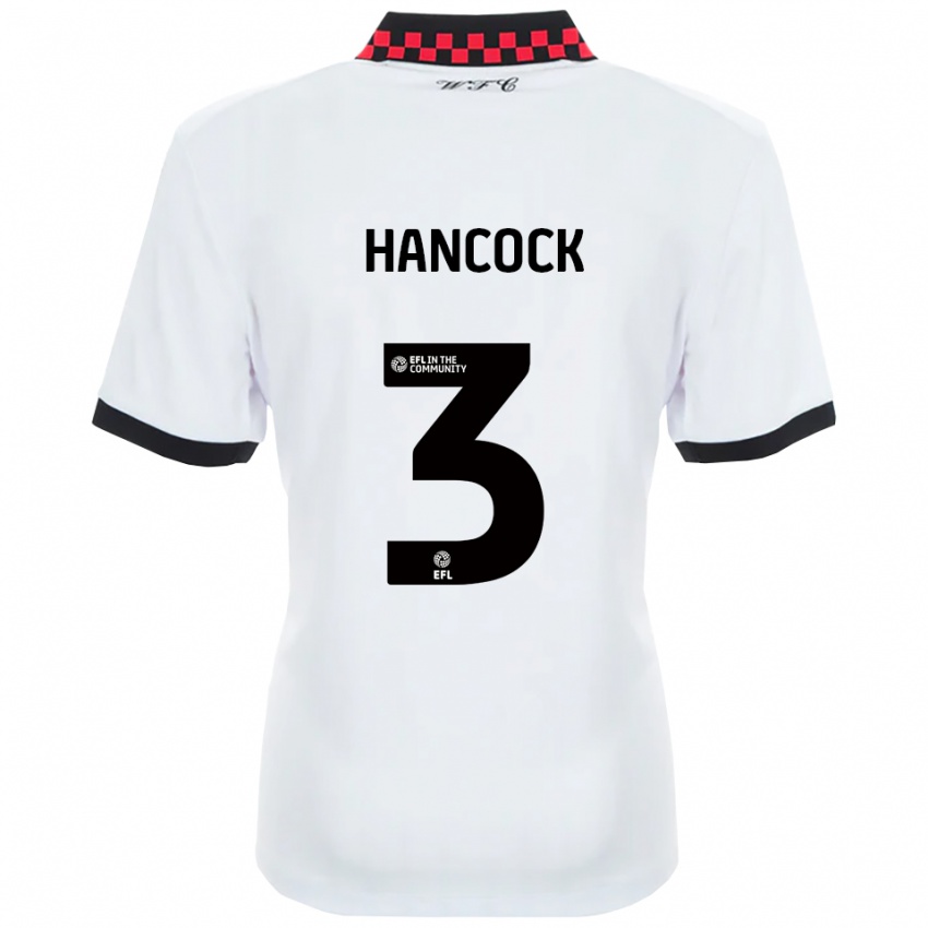 ילדים מייסון הנקוק #3 לבן שחור הרחק ג'רזי 2025/26 חולצה קצרה