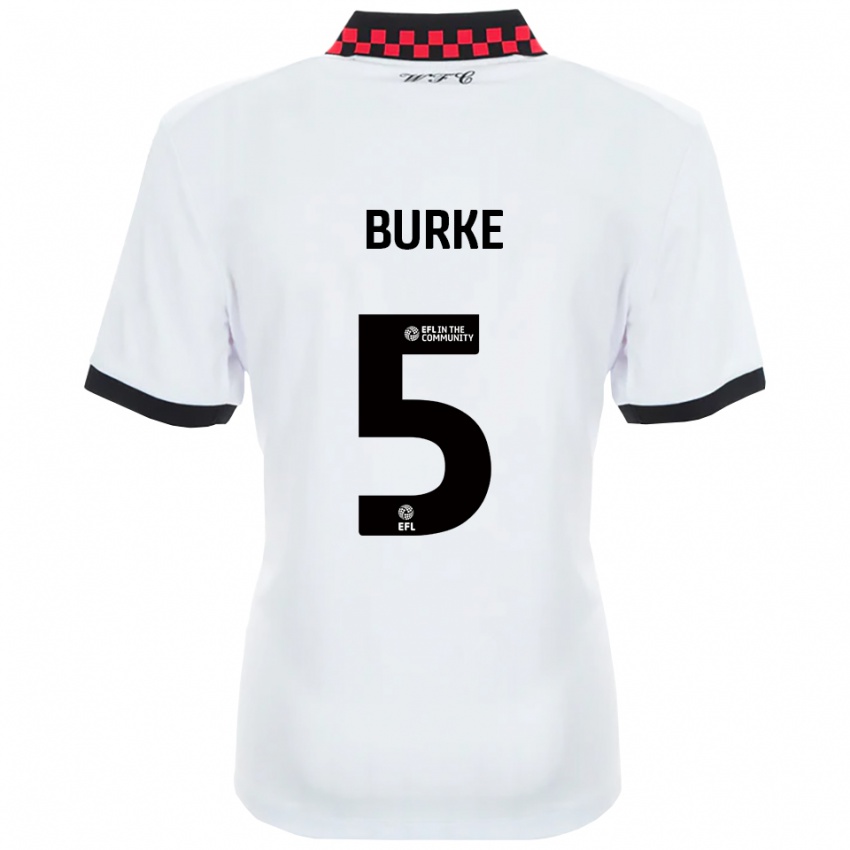 ילדים הריסון ג׳ון בורקה #5 לבן שחור הרחק ג'רזי 2025/26 חולצה קצרה