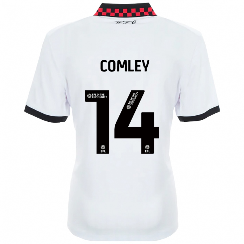 ילדים ברנדון קומלי #14 לבן שחור הרחק ג'רזי 2025/26 חולצה קצרה