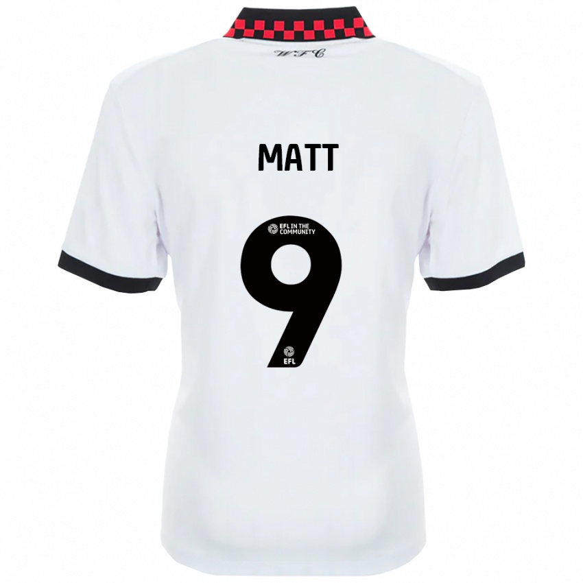 ילדים ג'מיל מאט #9 לבן שחור הרחק ג'רזי 2025/26 חולצה קצרה