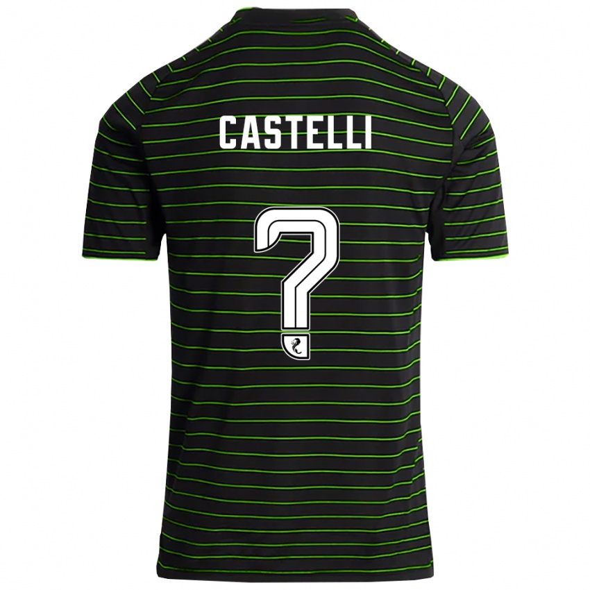 ילדים Nicholas Castelli #0 שחור ירוק הרחק ג'רזי 2025/26 חולצה קצרה