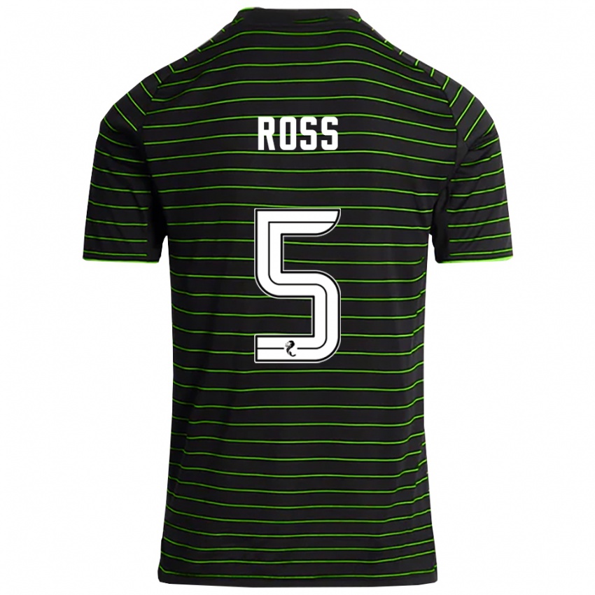 ילדים נטלי רוס #5 שחור ירוק הרחק ג'רזי 2025/26 חולצה קצרה