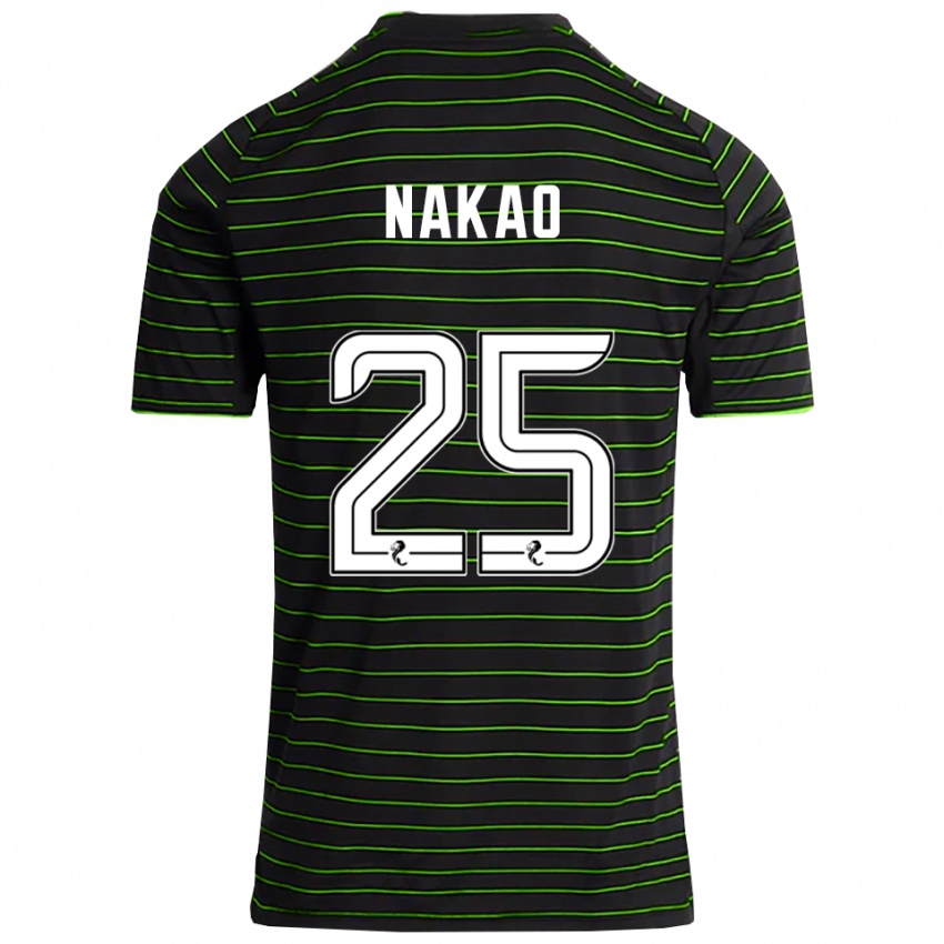 ילדים מומו נקאו #25 שחור ירוק הרחק ג'רזי 2025/26 חולצה קצרה